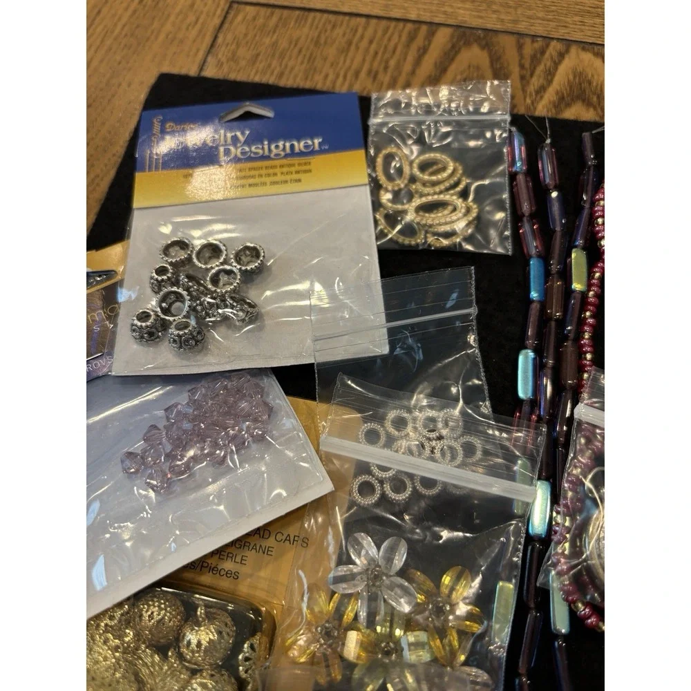 Lot Of New in Packages Jewelry Making Supplies Beads Watch Metal Velvet Beads